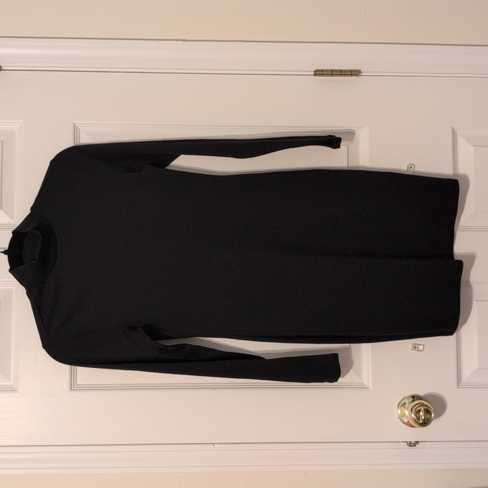 Old Navy Black Cotton Turtleneck Ribbed Dress